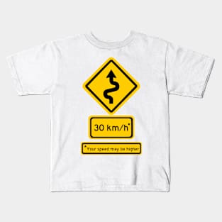 windy road speed sign (km/h) Kids T-Shirt